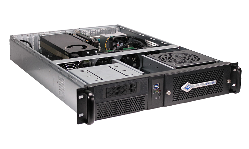 ClearCUbe PRW 2U Rackmount Workstation Front TopOff Angle 1000x600 1